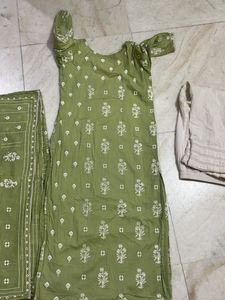 Light Green Cotton Kurta Set