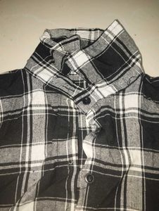 Black &amp; White Check Crop Shirt For Women And Girls