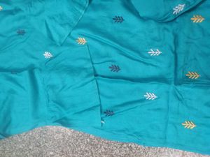Teal Embroidered Kurta Set