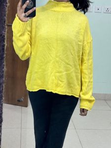 Yellow Knitted Korean Sweater Pullover