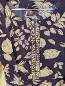 Floral Print Purple Kurta