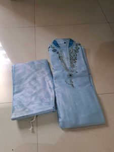 Light Blue Embellished Kurta Set