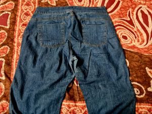 Embellished Denim Joggers