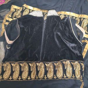 Black &amp; Gold Embellished Anarkali