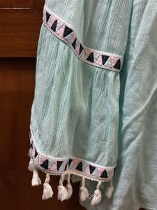 Mint Boho Off-Shoulder Top