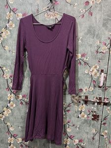 Purple Long Sleeve Dress