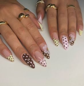 Unique Polka Dot & Floral Nail Set