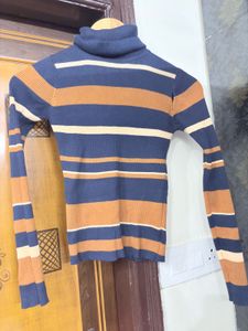 Striped Turtleneck Top