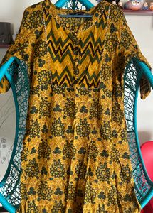 Indibelle Cotton Floral Print Straight Kurta