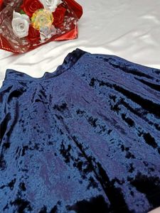 Midnight Blue Velvet Mini Skirt🌌