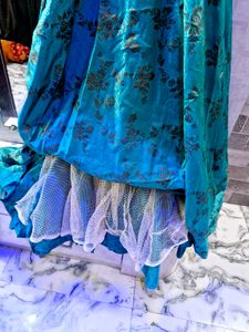 Green Sparkle Gown For Party Nd Mehndi Function