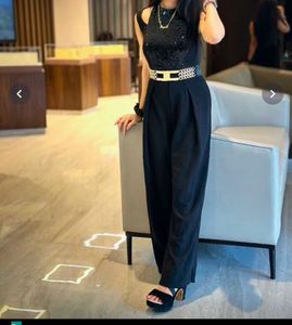 MISS CHASE BLACK SEQUENCE HALTER NECK JUMPSUIT