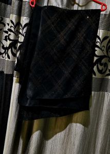 Sparkling Black Plaid Fabric