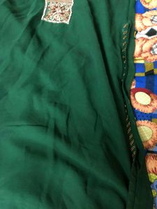 Green Stone Work Kurti Perfect For Party Wear