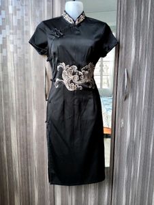 Black Cheongsam Dress