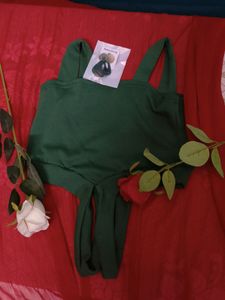 Green Romper with Belt