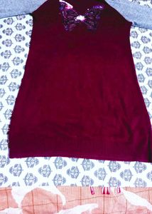 Burgundy Embellished Sweater