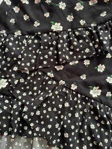 Floral Ruffle Asymmetrical Skirt