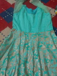 Elegant Aqua Ethnic Gown