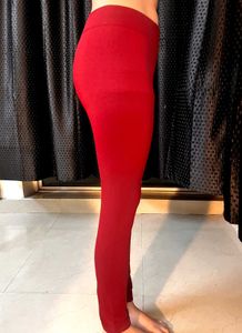 Red Leggings Fleece woolen