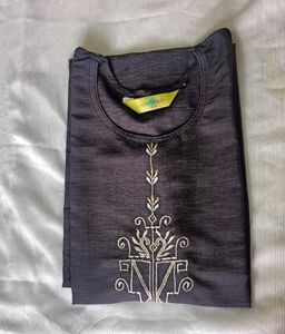 Embroidered Black Top