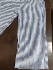 Striped Wide Leg Pants In Blue