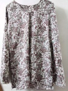 White With Design Print Kurta