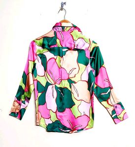 Multicolour Satin Shirt Size-36