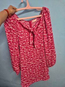 Berrylush Floral Tie-Front Dress MYNTRA