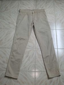 Beige Casual Pants