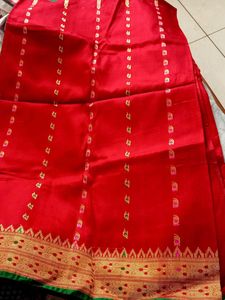 Bright Red Festive Saree