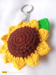 Sunflower Crochet Keychain