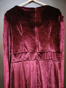 Burgundy Solid VELVET dress