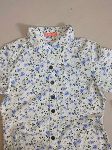 Floral Print Shirt Dress w/Belt