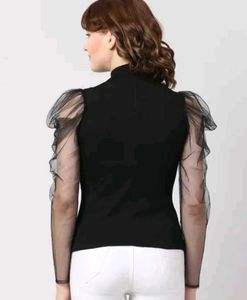 Black Net Full Sleeve Top And Tunic