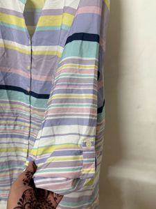 pastel button down shirt