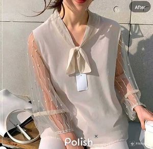 New With Tag Beige Bow Korean Premium Top