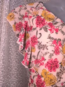 FIG Floral Print Button-Down Top