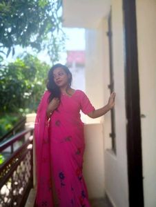 Pink Handmade Design Saree
