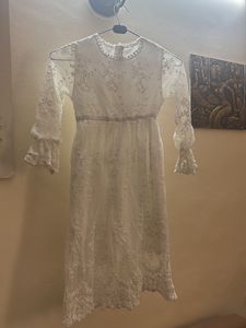 White Net Casual Frock
