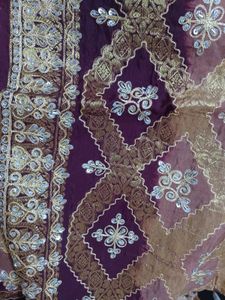 Embroidered Golden brown sari