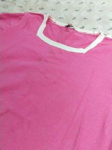 Pink Top with White Trim