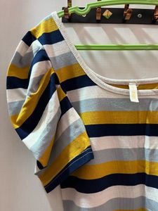 Striped Puff Sleeve Tee