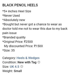 BLACK PENCIL HEELS