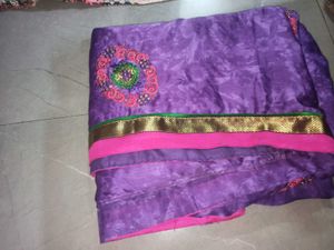 Purple Ethnic Dress Material