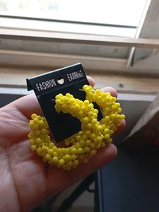 Yellow Hoop Earrings