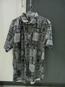 Black Geometric Print Shirt – Casual Wear