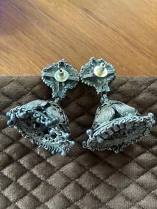 Silver Amrapali Radha Krishna Jhumkas
