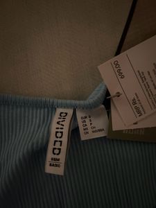 H&amp;M Pastel Blue Ribbed Vest Top