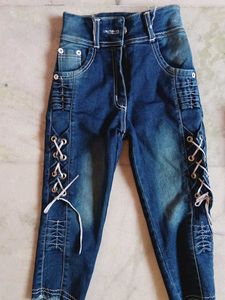 Highneck Woollen Tshirt And 3 Quarter Jeans.